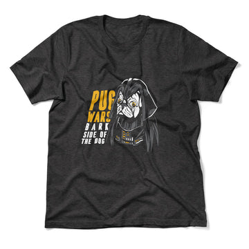 Darth Pug Men/Unisex T-Shirt in Dark Grey Heather color